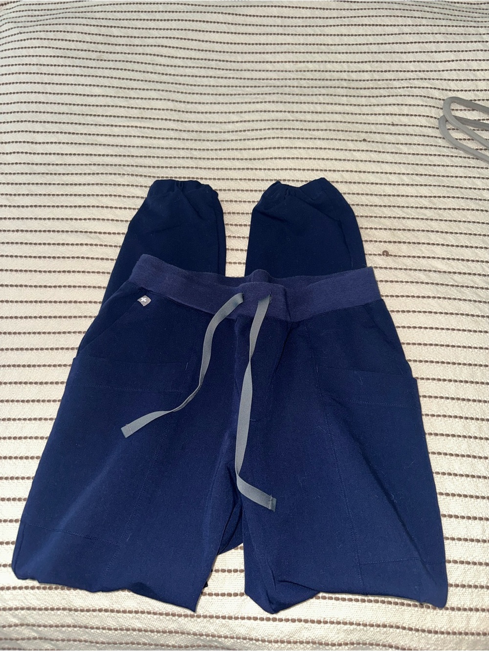 Figs Navy Blue Drawstring Scrub Jogger Pants